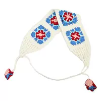 Белая повязка на голову, на шнурках