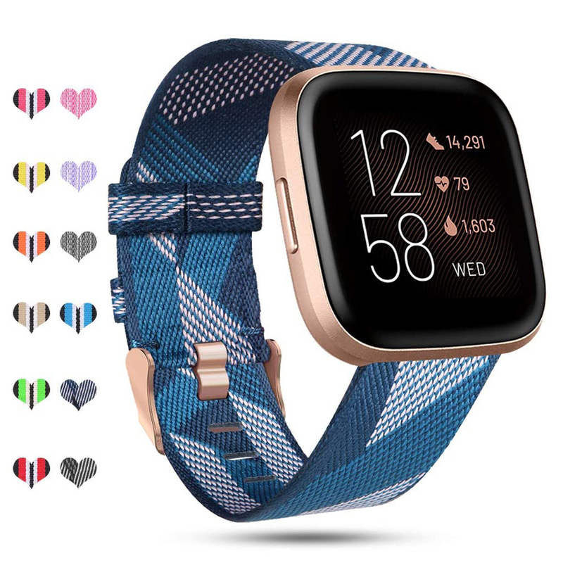 Suitable for Fitbit Versa/Versa2/Versa Lite Nylon Strap Casual Denim Canvas Wristband