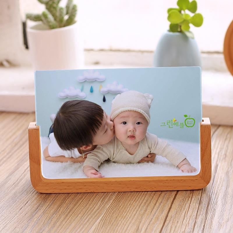 Modern creative picture frame Shadow solid wood photo frame 678 inch Commemorative Pendulum Table Base Beech Wood U Type Photo Frame-Taobao