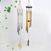 G-600 wind chime creative foreign trade wooden wind chime home decoration pendant gold and silver tube 6 tube aluminum tube pendant