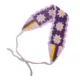 Сиреневая трикотажная повязка на голову, в цветочек