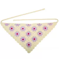 Бежево-фиолетовые цветы [треугольный шарф с ромашками]