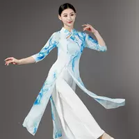 FM38-2401 синее чонсам + белые подтяжки