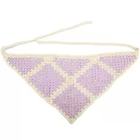 Белый и фиолетовый [шарф с квадратным треугольником]