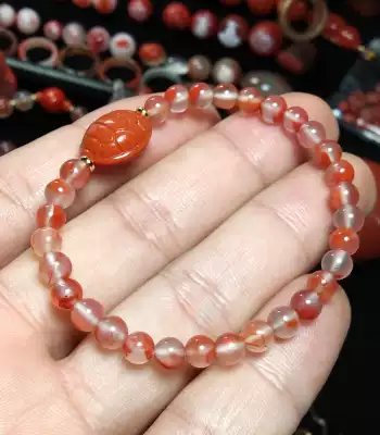 Xiaosu Sunan Red Ice floating persimmon red rose red flame three-way hand string hand string beads accessories live payment special shot