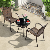 Rattan chair three-piece set balcony table and chair one table two chairs garden leisure table and chair combination balcony rattan chair home