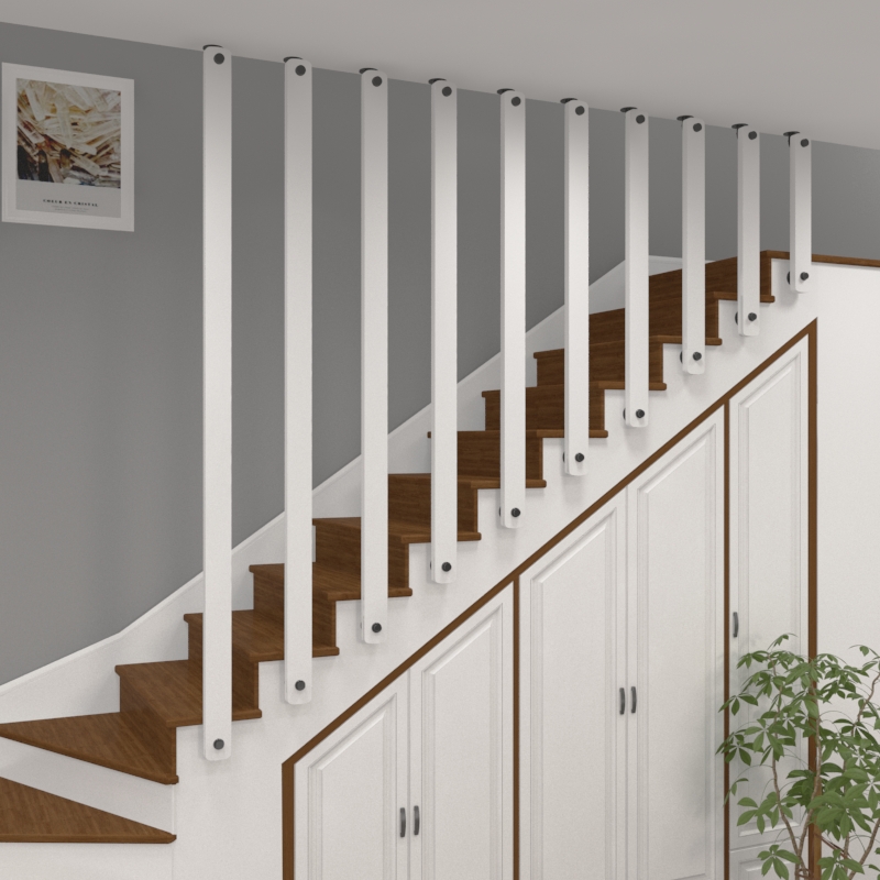 Nordic solid wood stair handrail guardrail indoor protective railing simple modern attic column duplex partition fence