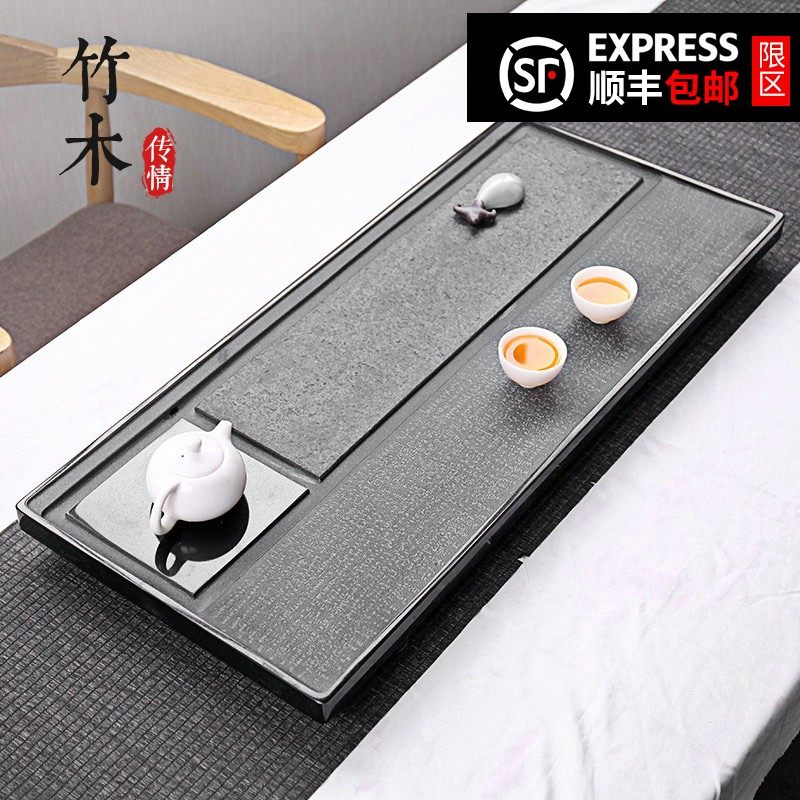 Bamboo and wood Romance Wu Jinshi Tea Tray Home Natural Whole Stone Tea Desk New Chinese Meditation Medic Tea With Tea Sea
