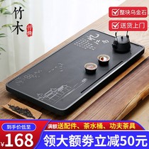 Bamboo Wood Spread Love Natural Urkin Stone Tea Tray Whole Block Stones Big New Chinese Drainage Tea Sea Home Tea Table Custom