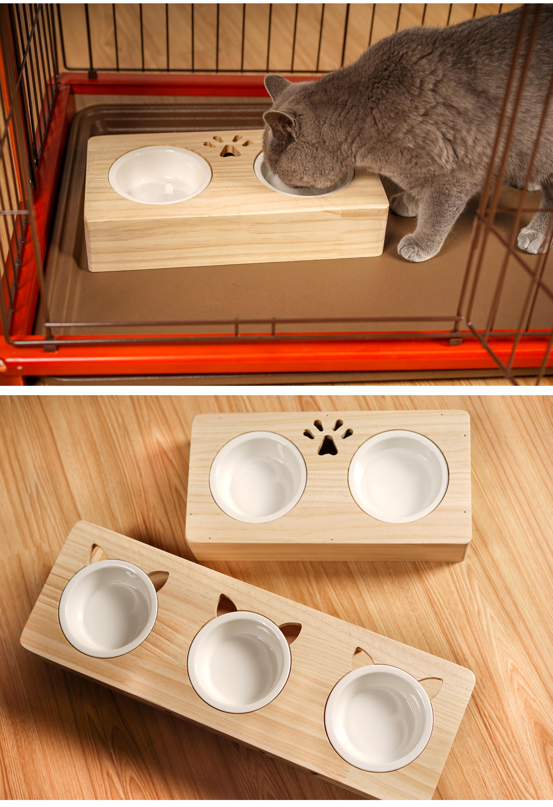 Double bowl basin cat cat cat bowl bowl dog bowl tub pet ceramic cat food rice basin cat food bowl of cat products