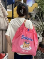 Розовая большая сумка через плечо, бретели