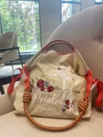 Бежевая оранжевая сумка через плечо, бретели