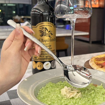 Japanese hammer pattern 316 stainless steel western food spoon