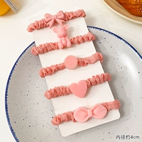 Розовая заколка для волос с бантиком, комплект