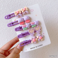 Сиреневая заколка для волос с бантиком, комплект, 5 шт