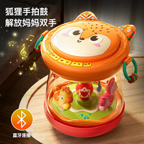 Rotating Trojan Beats Beat Drum Toy Children Puzzle Early Teach Hand Clapping A Drum Bluetooth Toy 1-3 Year Old Toddler Gift