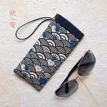 Japan and South Korea sunglasses bag handmade portable lanyard thickened glasses cloth bag sunglasses myopia glasses storage protective cover