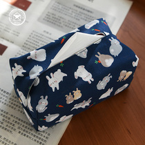 Autumn send Japanese-style cartoon paper box literature and art small fresh tissue box fabric household tissue bag small rabbit pattern