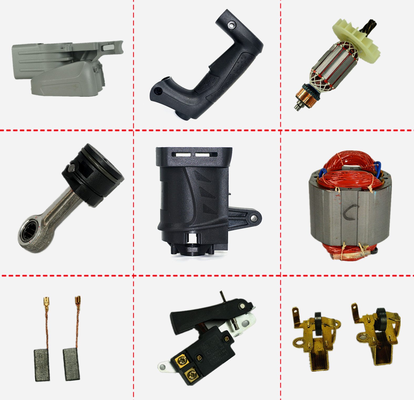 Jingchuang Red Arrow Jihu 0940 electric pick 7235 machine rotor switch handle cylinder iron head gearbox chassis accessories