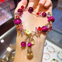 Original design small horn pendant tiger eye stone crystal bracelet Wangfu bracelet female physical store hot selling gift in the year of animal birth