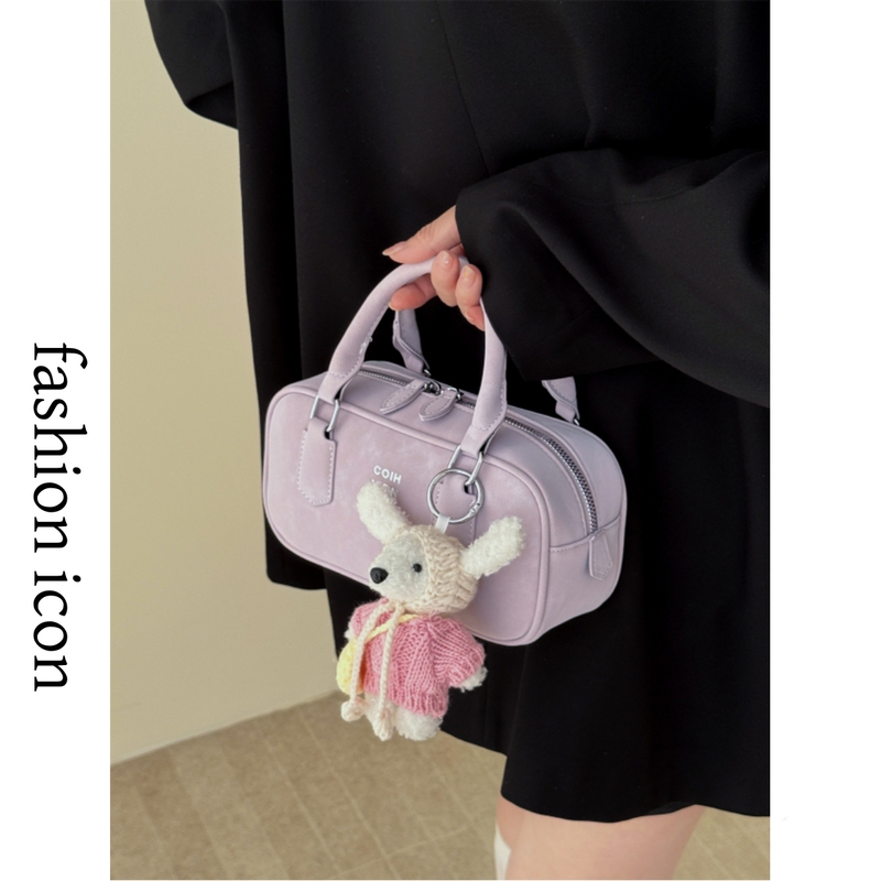 Hong Kong Boutique Stylish Taro Purple Handbag Bowling Bag for Women 2026 New Model Elegant Sweet Crossbody Commuter Bag