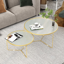Simple modern light luxury glass coffee table Nordic living room designer small apartment Changhong glass round coffee table table