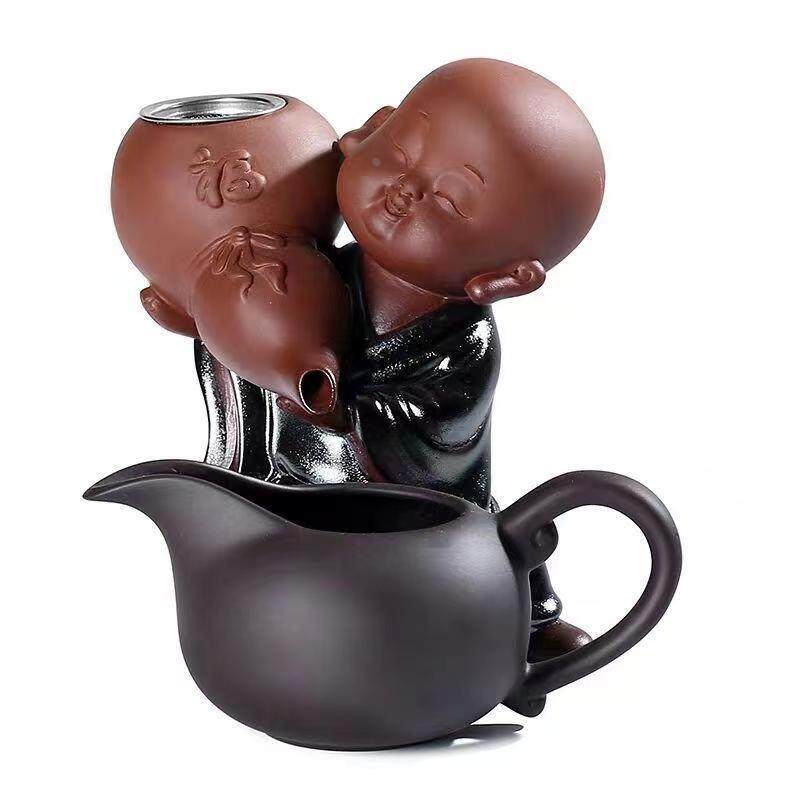 Xiaoqinggan Tea Maker Little Monk Purple Clay Tea Leak Kung Fu Tea Set Accessories Ceramic Tea Maker Filter Net Lazy