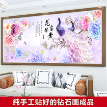 Handmade pasted Diamond painting finished 2021 full diamond new flower blossom rich peacock living room diamond cross stitch