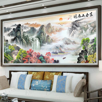 Fuchun Mountain Room Diamond Painting with a finished hand-made cross embroidery with new living room landscape and water painting