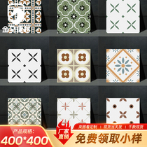 Flower tiles 400x400 kitchen floor tiles bathroom tiles balcony non-slip bathroom Nordic background wall tiles