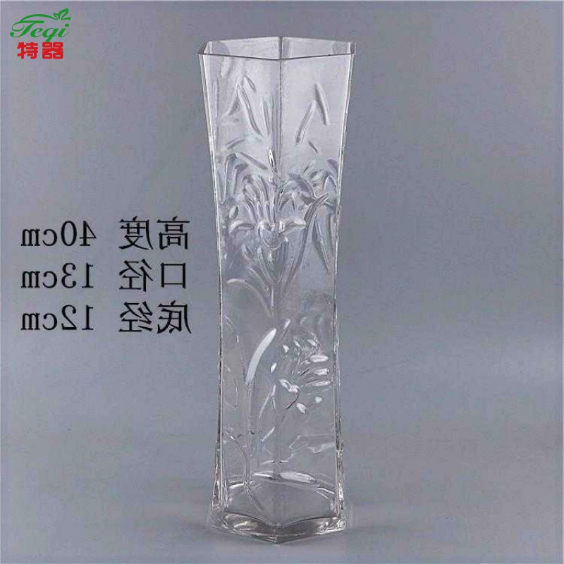 Cực lớn tre trúc chai tre để bàn bình trang trí nhà phòng khách plexiglass cắm hoa màu vàng dày chậu hoa - Vase / Bồn hoa & Kệ