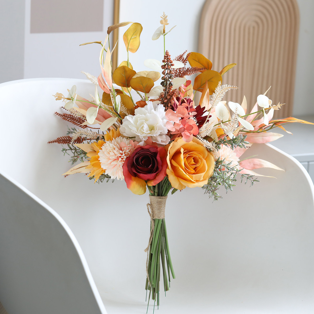 Emulated floral with floral living room decoration floral wedding wedding wedding bride's hand holding flowers