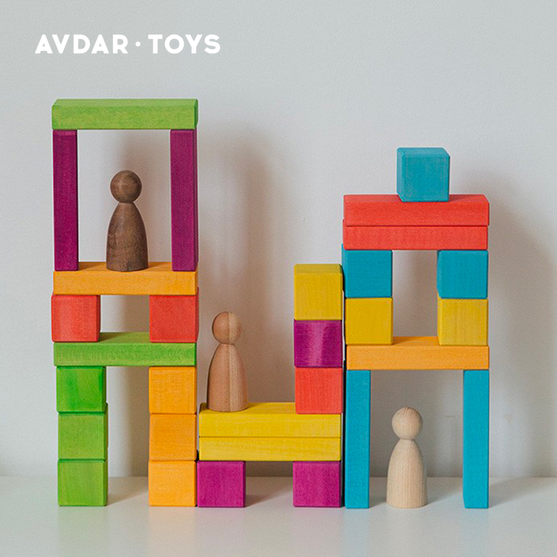 AVDAR square volume wooden cube math teaching aids block build wooden kindergarten children's educational toys