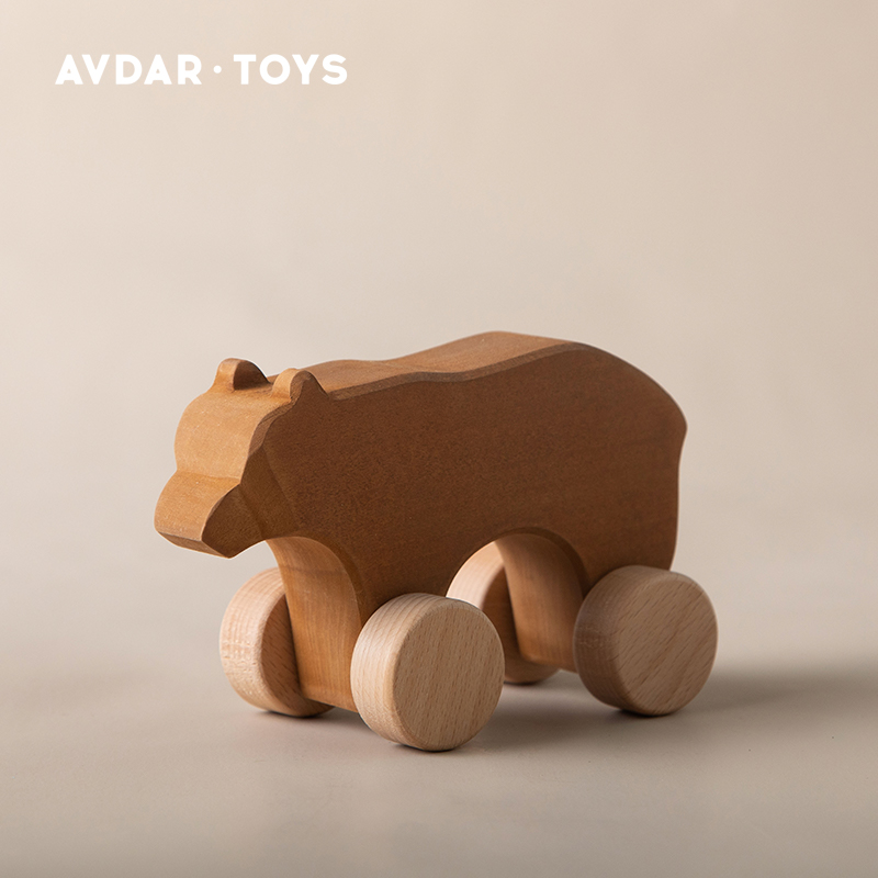 Awuda AVDAR building block toy forest bear Russian brown bear bass wood can bite handmade children's toys
