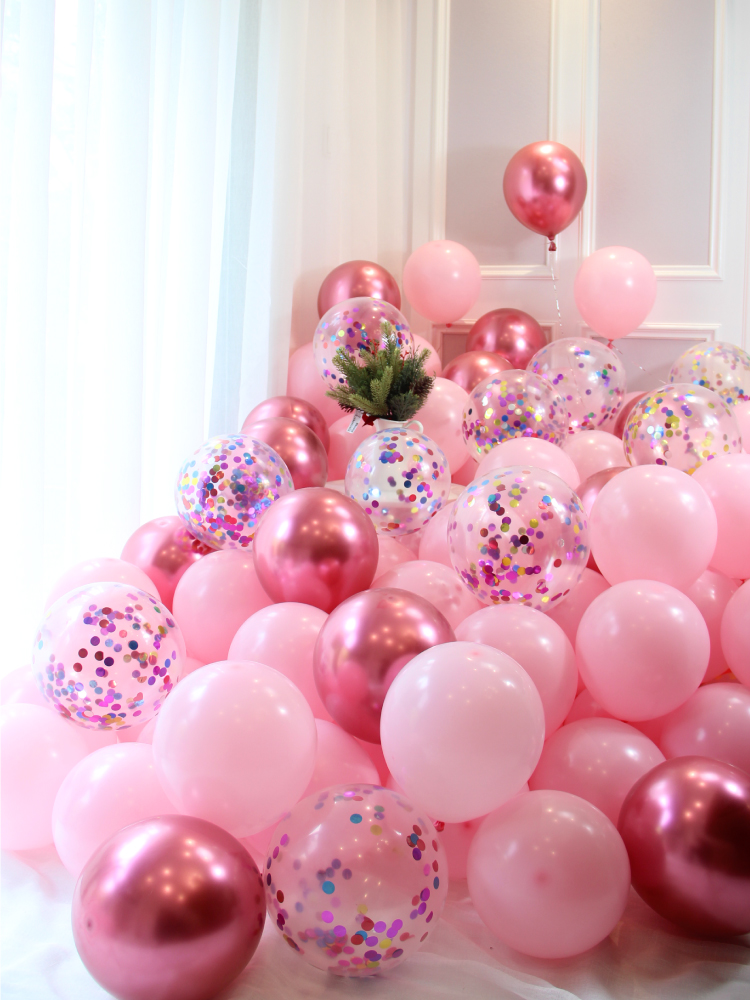 Wedding gift Macaron balloon romantic wedding room decoration Red net red birthday steam stadium scene decoration wedding supplies