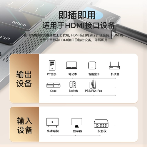 匠视 HDMI High -Definition TV Computer Connection Line 2.0 Версия 4K SET -TOP BOX DISPLE