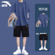 安踏运动套装男士宽松短袖短裤套装青少年夏季套装男2025新款夏装