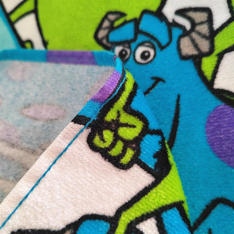 Полотенце 日单卡通可爱纯棉吸水小浴巾迪士尼毛怪男孩游泳冲凉薄款浴巾