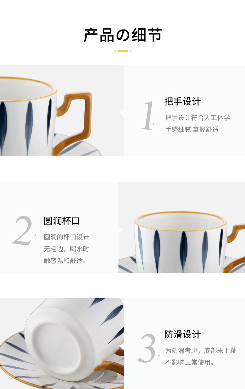 Bincoo coffee cups and saucers Japanese light key-2 luxury hand - made ceramic combination suit move trend keller cup