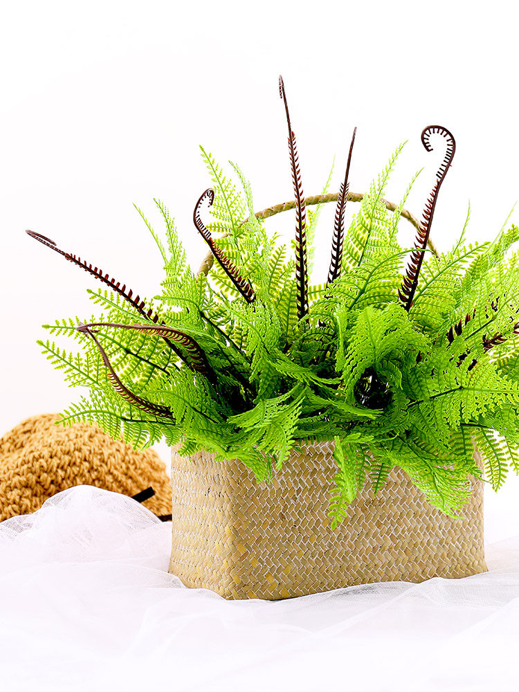 Artificial plant wall accessories Green plant wall Persian leaf imitation grass wall hanging indoor green flowers background wall Balcony decoration