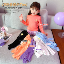 Female baby hit undershirt autumn new foreign air 2-year 3 old 3 children long sleeve t-shirt pure color girl Han version blouse T 100 hitch
