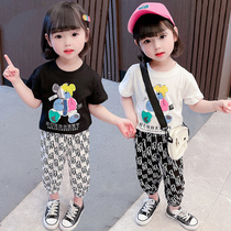 Baby girl suit summer new foreign style children short sleeves Summer 2 years old 3 children two sets infant Korean version