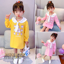 Female baby sweatshirt autumn new foreign air 2-year 3 old 3 children with cap blouses trendy girls Long sleeves Korean version of spring and autumn