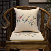 Tea table and chair cushion household solid wood chair stool mat Chinese wind cotton linen new Chinese red wood sofa cushion