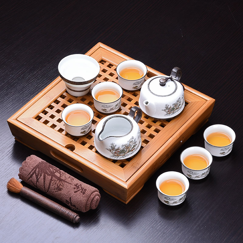 The Home of a complete set of Japanese simple pu 'er tea tea tea tray was sea terms ceramic teapot kung fu tea set
