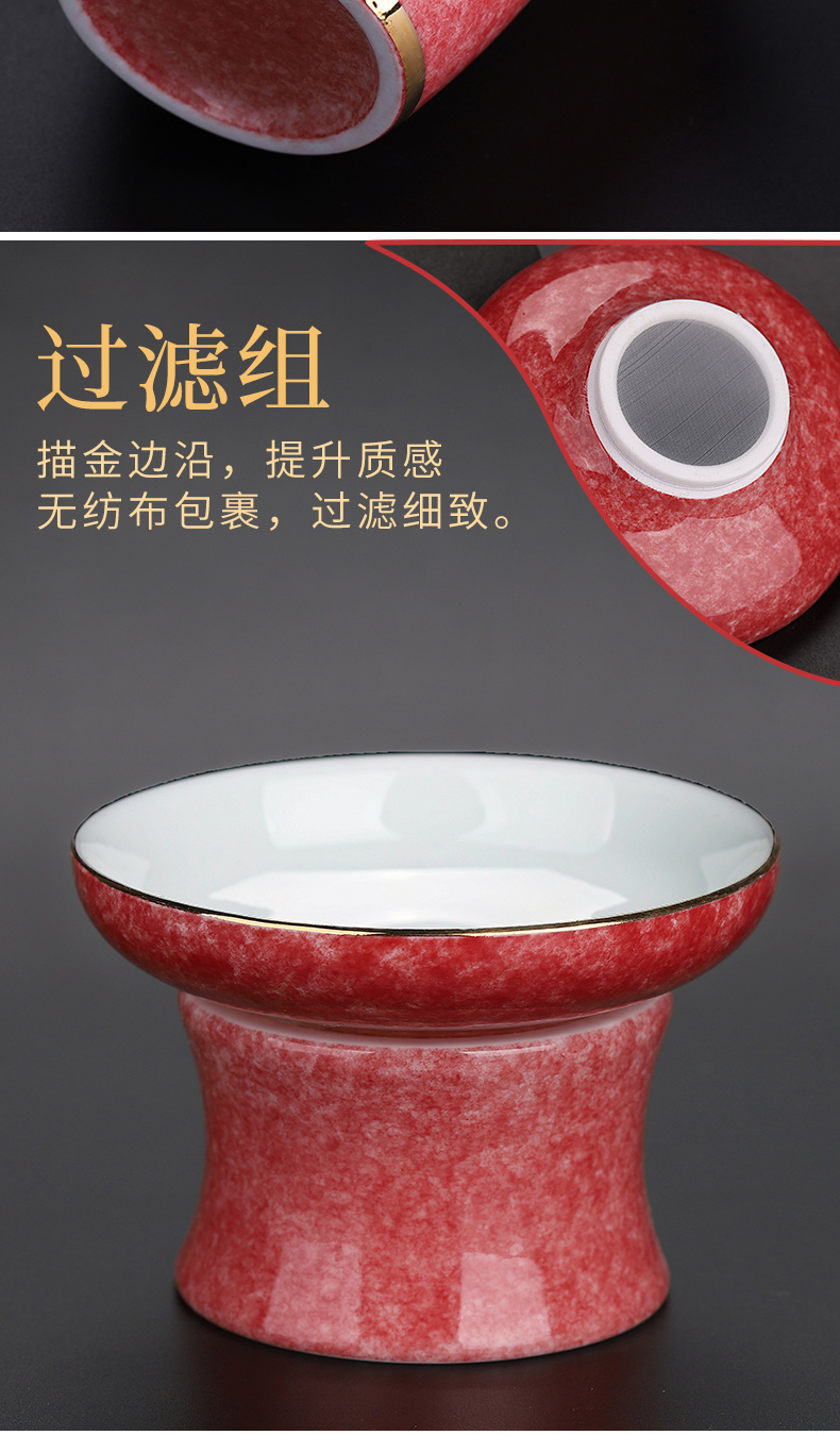 Ceramic kung fu tea set home office lounge of a complete set of tea cups tureen tea simple gift boxes
