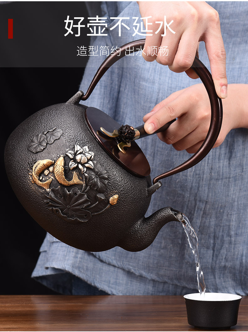 Iron pot, cast Iron pot for household electric TaoLu boiled tea, make tea kettle retro Iron kettle boiling kettle