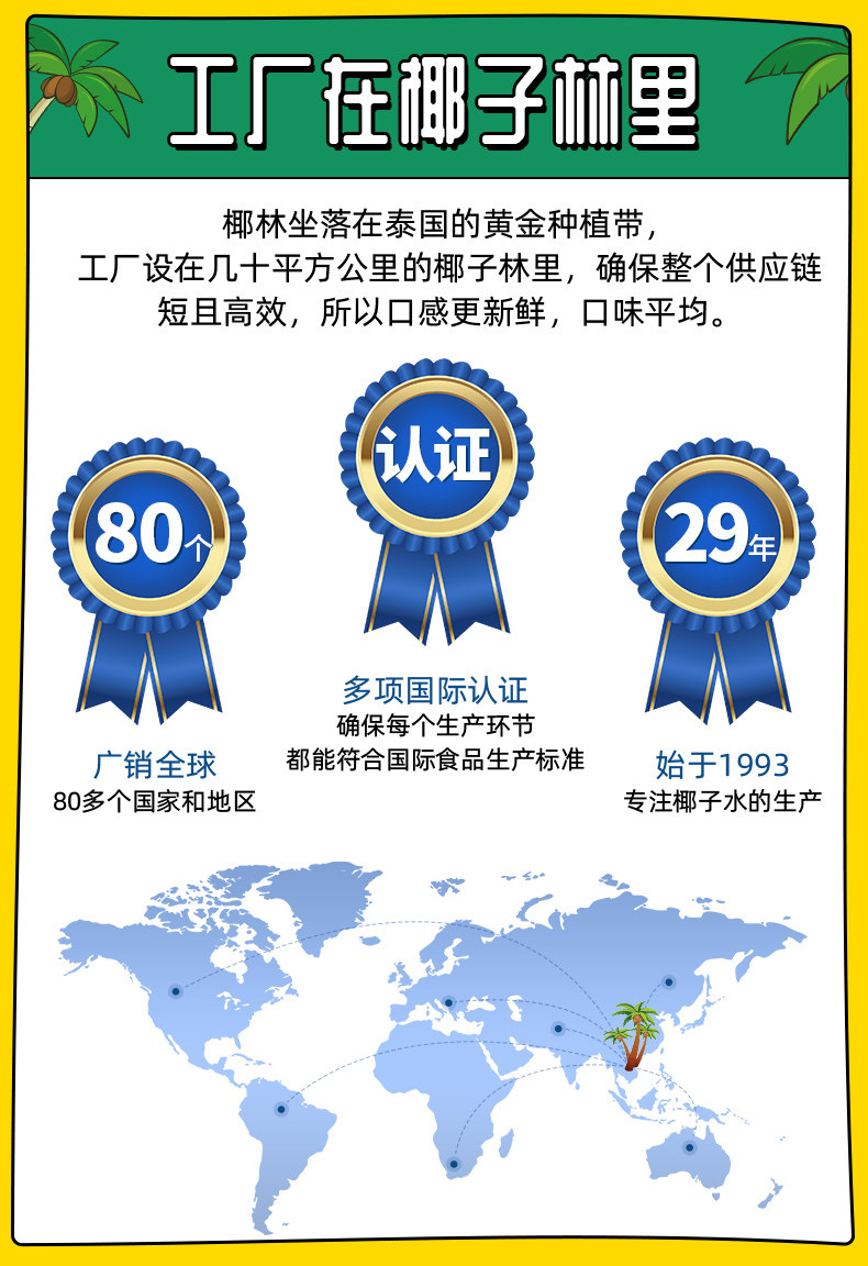 果满乐乐 100%椰子水 NFC果汁饮料 350ml*6瓶 图10
