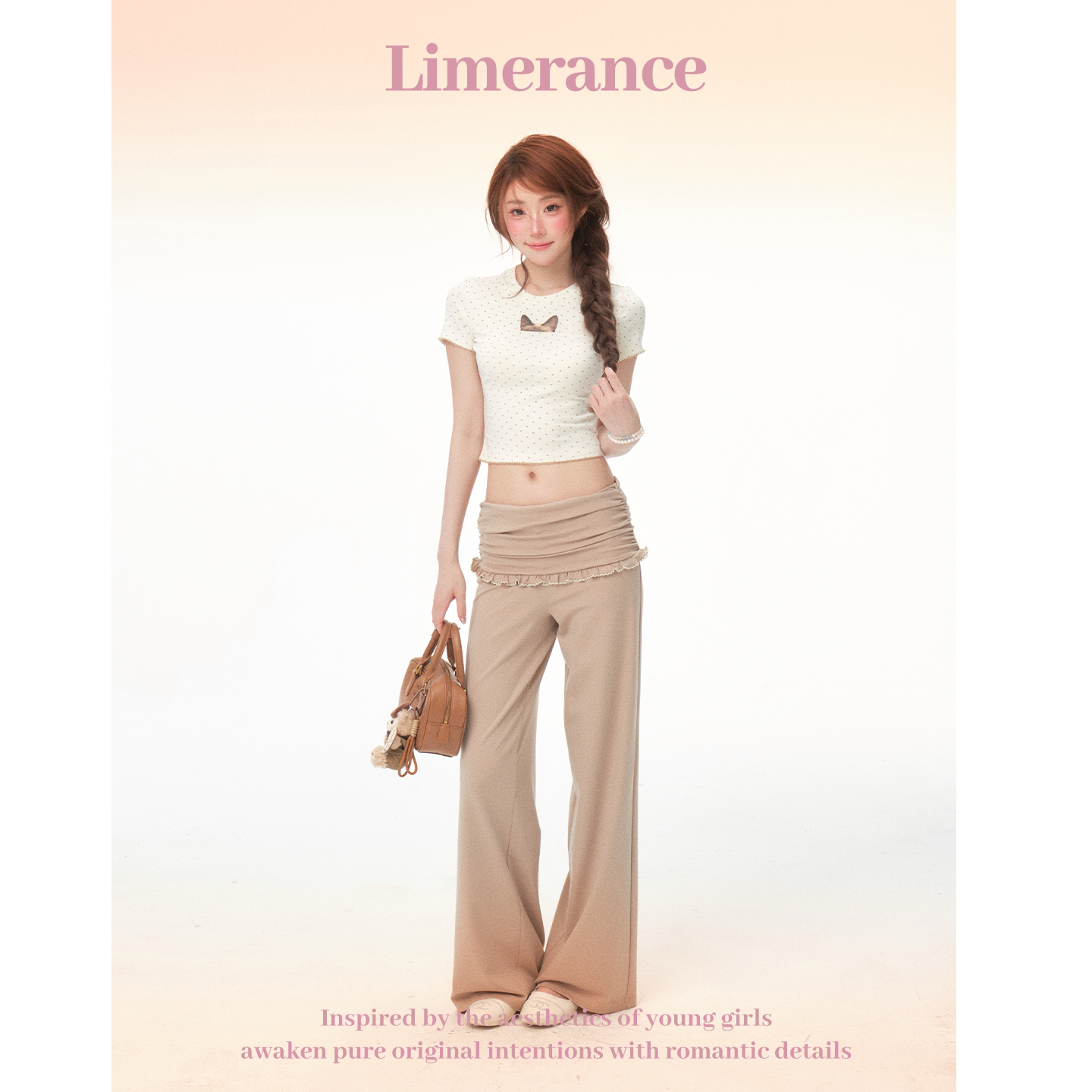 Limerance フリル ドット ストレート 半袖 セットアップ