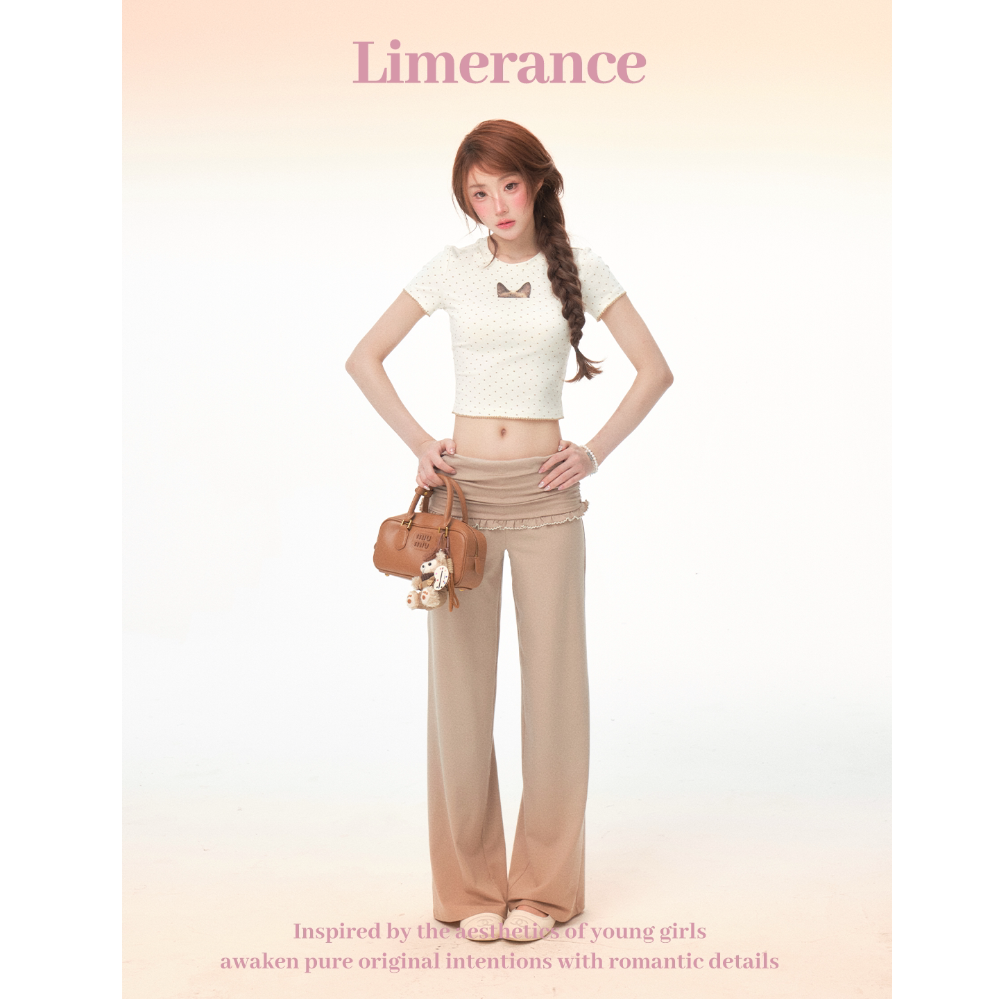 Limerance フリル ドット ストレート 半袖 セットアップ